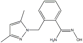 2-[(3,5-dimethyl-1H-pyrazol-1-yl)methyl]-N'-hydroxybenzenecarboximidamide Struktur