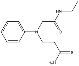 2-[(3-amino-3-thioxopropyl)(phenyl)amino]-N-ethylacetamide Struktur