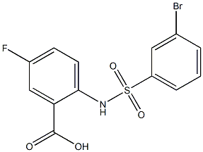 2-[(3-bromobenzene)sulfonamido]-5-fluorobenzoic acid Struktur