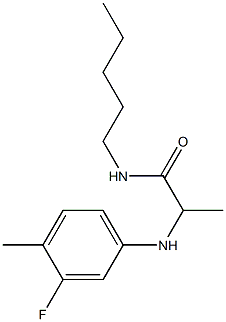 2-[(3-fluoro-4-methylphenyl)amino]-N-pentylpropanamide Struktur