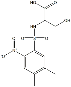 2-[(4,5-dimethyl-2-nitrobenzene)sulfonamido]-3-hydroxypropanoic acid Struktur