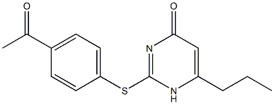 2-[(4-acetylphenyl)sulfanyl]-6-propyl-1,4-dihydropyrimidin-4-one Struktur