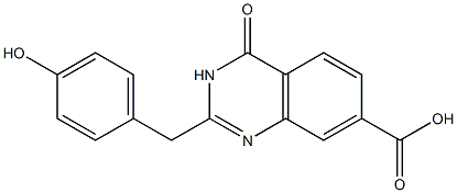 2-[(4-hydroxyphenyl)methyl]-4-oxo-3,4-dihydroquinazoline-7-carboxylic acid Struktur