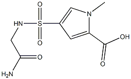 4-[(carbamoylmethyl)sulfamoyl]-1-methyl-1H-pyrrole-2-carboxylic acid Struktur