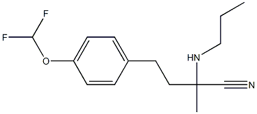 4-[4-(difluoromethoxy)phenyl]-2-methyl-2-(propylamino)butanenitrile Struktur