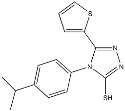 4-[4-(propan-2-yl)phenyl]-5-(thiophen-2-yl)-4H-1,2,4-triazole-3-thiol Struktur