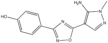 4-[5-(5-amino-1-methyl-1H-pyrazol-4-yl)-1,2,4-oxadiazol-3-yl]phenol Struktur