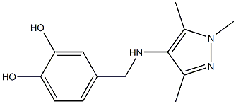 4-{[(1,3,5-trimethyl-1H-pyrazol-4-yl)amino]methyl}benzene-1,2-diol Struktur