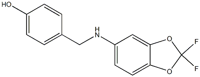 4-{[(2,2-difluoro-2H-1,3-benzodioxol-5-yl)amino]methyl}phenol Struktur