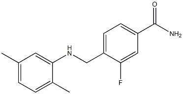 4-{[(2,5-dimethylphenyl)amino]methyl}-3-fluorobenzamide Struktur