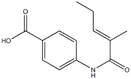 4-{[(2E)-2-methylpent-2-enoyl]amino}benzoic acid Struktur