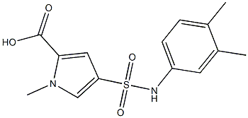 4-{[(3,4-dimethylphenyl)amino]sulfonyl}-1-methyl-1H-pyrrole-2-carboxylic acid Struktur