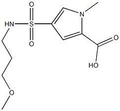 4-{[(3-methoxypropyl)amino]sulfonyl}-1-methyl-1H-pyrrole-2-carboxylic acid Struktur