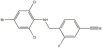 4-{[(4-bromo-2,6-dichlorophenyl)amino]methyl}-3-fluorobenzonitrile Struktur