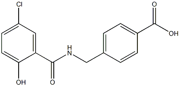 4-{[(5-chloro-2-hydroxyphenyl)formamido]methyl}benzoic acid Struktur