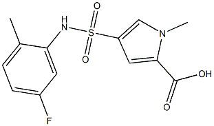 4-{[(5-fluoro-2-methylphenyl)amino]sulfonyl}-1-methyl-1H-pyrrole-2-carboxylic acid Struktur