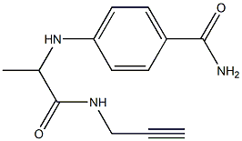 4-{[1-(prop-2-yn-1-ylcarbamoyl)ethyl]amino}benzamide Struktur