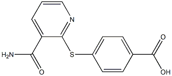 4-{[3-(aminocarbonyl)pyridin-2-yl]thio}benzoic acid Struktur