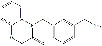 4-{[3-(aminomethyl)phenyl]methyl}-3,4-dihydro-2H-1,4-benzoxazin-3-one Struktur