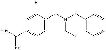 4-{[benzyl(ethyl)amino]methyl}-3-fluorobenzene-1-carboximidamide Struktur