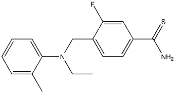 4-{[ethyl(2-methylphenyl)amino]methyl}-3-fluorobenzene-1-carbothioamide Struktur