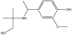 4-{1-[(1-hydroxy-2-methylpropan-2-yl)amino]ethyl}-2-methoxyphenol Struktur