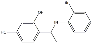 4-{1-[(2-bromophenyl)amino]ethyl}benzene-1,3-diol Struktur