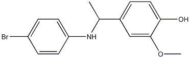 4-{1-[(4-bromophenyl)amino]ethyl}-2-methoxyphenol Struktur