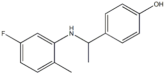 4-{1-[(5-fluoro-2-methylphenyl)amino]ethyl}phenol Struktur