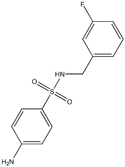 4-amino-N-[(3-fluorophenyl)methyl]benzene-1-sulfonamide Struktur