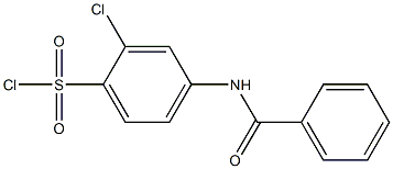 4-benzamido-2-chlorobenzene-1-sulfonyl chloride Struktur