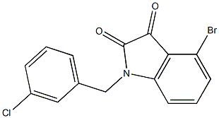 4-bromo-1-[(3-chlorophenyl)methyl]-2,3-dihydro-1H-indole-2,3-dione Struktur