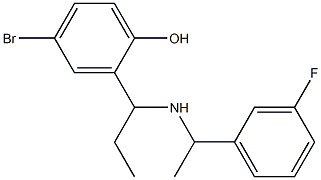 4-bromo-2-(1-{[1-(3-fluorophenyl)ethyl]amino}propyl)phenol Struktur