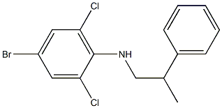 4-bromo-2,6-dichloro-N-(2-phenylpropyl)aniline Struktur