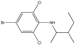 4-bromo-2,6-dichloro-N-(3-methylpentan-2-yl)aniline Struktur