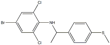 4-bromo-2,6-dichloro-N-{1-[4-(methylsulfanyl)phenyl]ethyl}aniline Struktur