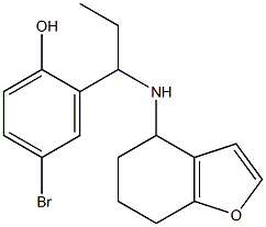 4-bromo-2-[1-(4,5,6,7-tetrahydro-1-benzofuran-4-ylamino)propyl]phenol Struktur