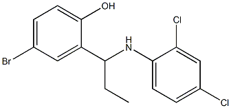 4-bromo-2-{1-[(2,4-dichlorophenyl)amino]propyl}phenol Struktur