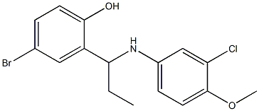 4-bromo-2-{1-[(3-chloro-4-methoxyphenyl)amino]propyl}phenol Struktur