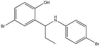 4-bromo-2-{1-[(4-bromophenyl)amino]propyl}phenol Struktur