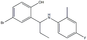 4-bromo-2-{1-[(4-fluoro-2-methylphenyl)amino]propyl}phenol Struktur