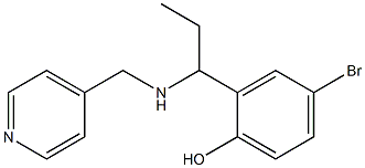 4-bromo-2-{1-[(pyridin-4-ylmethyl)amino]propyl}phenol Struktur