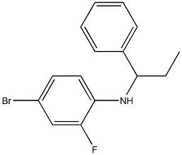 4-bromo-2-fluoro-N-(1-phenylpropyl)aniline Struktur