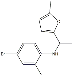 4-bromo-2-methyl-N-[1-(5-methylfuran-2-yl)ethyl]aniline Struktur