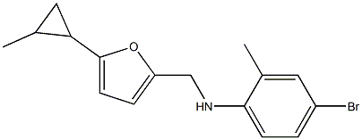 4-bromo-2-methyl-N-{[5-(2-methylcyclopropyl)furan-2-yl]methyl}aniline Struktur