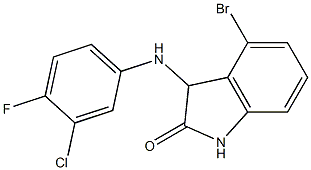 4-bromo-3-[(3-chloro-4-fluorophenyl)amino]-2,3-dihydro-1H-indol-2-one Struktur