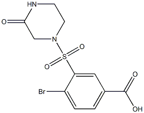 4-bromo-3-[(3-oxopiperazine-1-)sulfonyl]benzoic acid Struktur