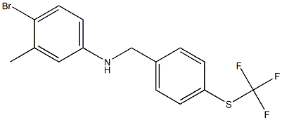 4-bromo-3-methyl-N-({4-[(trifluoromethyl)sulfanyl]phenyl}methyl)aniline Struktur