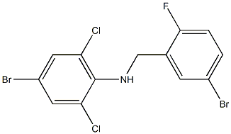 4-bromo-N-[(5-bromo-2-fluorophenyl)methyl]-2,6-dichloroaniline Struktur