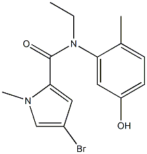 4-bromo-N-ethyl-N-(5-hydroxy-2-methylphenyl)-1-methyl-1H-pyrrole-2-carboxamide Struktur